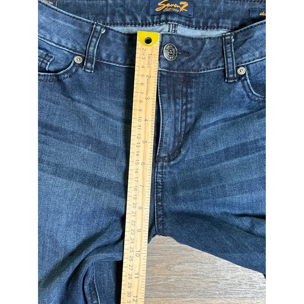 Seven7 Womens Skinny Crop Jeans Dark Wash Denim Boho Preppy Size 12